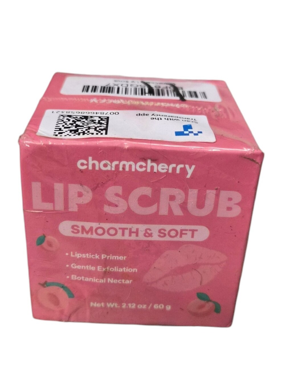 CharmCherry Peach Lip Scrub Exfoliator Jojoba Shea Butter 2.12 oz